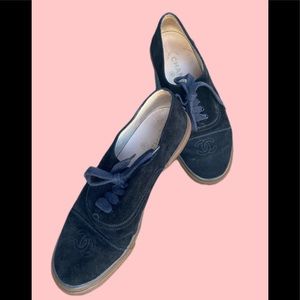 Chanel Black Suede Sneakers - women’s size 37 (US 7)